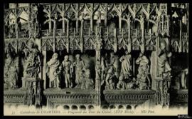 Tarjeta postal de detalle de la Torre del Coro de la Catedral de Chartres editada por los Neurdei...