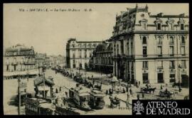 Tarjeta postal de vista exterior de la Estación ferroviaria Saint-Jean en Burdeos editada por la ...