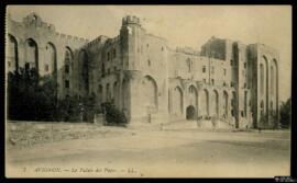 Tarjeta postal de vista exterior del Palacio papal de Aviñón editada por Lévy Fils et Cie. en París