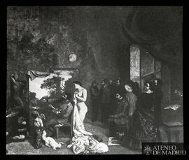París. Museo del Louvre. G. Courbet. "El estudio del pintor" (detalle)