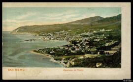 Tarjeta postal de vista panorámica de San Remo desde la Colina de Poggio