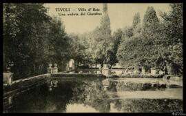 Tarjeta postal de vista del paisaje del Jardín de la Villa d'Este de Tívoli editada por [G. E. M]...