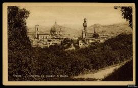 Tarjeta postal de vista panorámica del Jardín de Éboli de Florencia