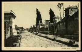 Tarjeta postal de la Strada delle Tombe de Pompeya editada por R. Zedda di Vincenzo Carcavallo &a...