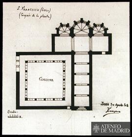 Planta de la iglesia de San Francisco de Lugo. (Dibujo de Vicente Lampérez y Romea. 30 de agosto ...