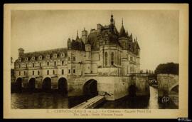 Tarjeta postal de vista exterior de la fachada norte del Castillo de Chenonceaux editada por A. P...