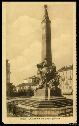 Tarjeta postal del Monumento escultórico a las Cinco Jornadas de Milán