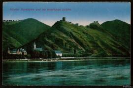 Tarjeta postal color de vista panorámica del Monasterio de Kamp-Bornhofen o Kloster Bornhofen und...