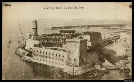 Tarjeta postal de vista panorámica del Fort Saint-Jean de Marsella
