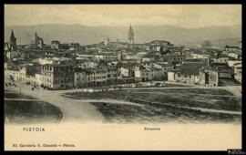 Tarjeta postal de vista panorámica de Pistoia editada por la Carltoleria G. Grazzini en la misma ...