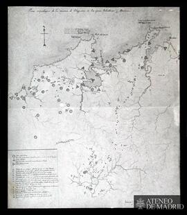 Plano arqueológico de la comarca de Ortigueira en las épocas Prehistórica y Romana . (Dibujo de F...