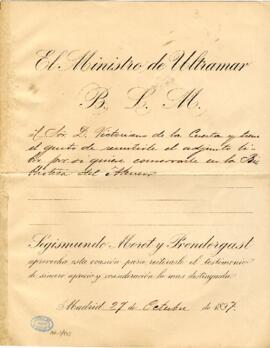 1897-10-27. Saluda de Segismundo Moret