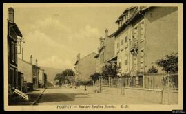 Tarjeta postal de fototipia de vista exterior de la Rue des Jardins Fleuris de Pompey editada por...