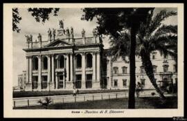 Tarjeta postal de vista exterior  de la Archibasílica de San Juan de Letrán de Roma editada por A...