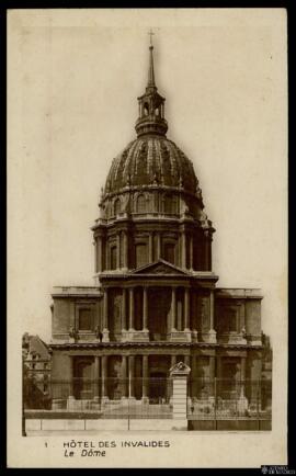 Tarjeta postal de vista exterior de la cúpula del Hôtel National des Invalides de París editada p...