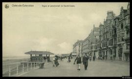 Tarjeta postal de escena urbana en la Digue à la Mer de Ostende junto al internado Pensionnat du ...
