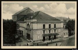 Tarjeta postal de vista exterior el Teatro de la Ópera u Opernhaus en Königsberg editada por el P...