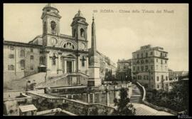 Tarjeta postal de fototipia de vista general de la Chiesa della Santissima Trinità dei Monti de R...