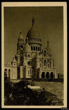 Tarjeta postal de vista panorámica de la Basílica del Sagrado Corazón de Montmartre de París edit...