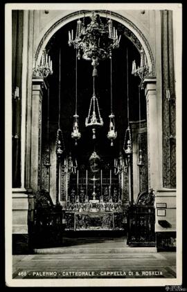 Tarjeta postal de vista interior de la Capilla de Santa Rosalía de Palermo en la Catedral de Pale...