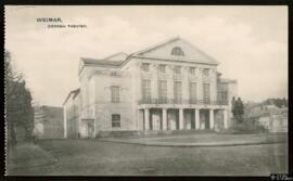 Tarjeta postal de vista exterior del Grossh Theater en Weimar editada por el Verlag von Zedler &a...