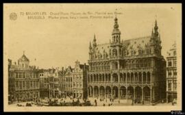 Tarjeta postal de vista exterior de la Grand'Place y la Maison du Roi en Bruselas editada por la ...