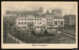 Tarjeta postal de la Münsterplatz en Bonn editada por el Kunstverlag Wilhelm Köhler