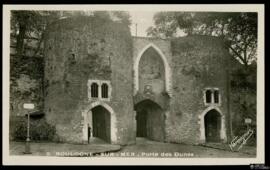 Tarjeta postal de vista exterior de la Puerta de las Dunas o Porte des Dunes en Boulogne-sur-Mer ...