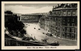 Tarjeta postal de vista exterior del Teatro Marcello en la Via del Mare de Roma editada por A. Sc...