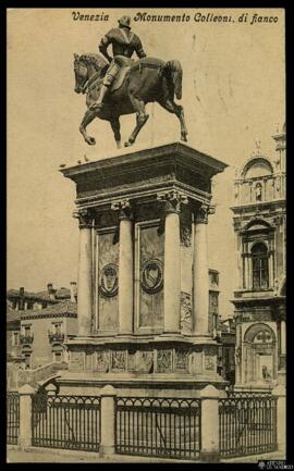 Tarjeta postal del Monumento escultórico ecuestre a Bartolomeo Colleoni en Venecia remitida por [...