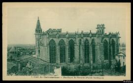 Tarjeta postal de vista exterior de la parte gótica de la Catedral Basilique Saint-Nazaire-et-Sai...