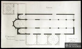 Córdoba. Planta de la iglesia de San Pablo. (Dibujo de Vicente Lampérez y Romea. 8 de enero de 1903)