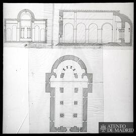 Planta y secciones de Santa María de Besalú (Gerona).