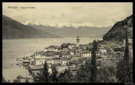 Tarjeta postal de vista panorámica de Bellagio junto al Lago di Como editada por Brunner & C....