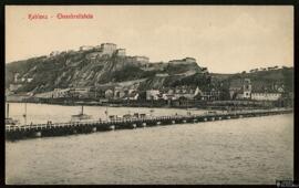 Tarjeta postal de vista panorámica de la Fortaleza de Ehrenbreitstein en Coblenza editada por el ...