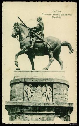 Tarjeta postal del Monumento ecuestre del Condottiero Erasmo Gattamelata de Donatello en Padua ed...