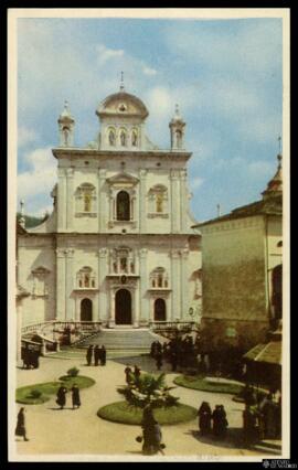 Tarjeta postal de vista exterior de la fachada principal de la Basílica de Santa María Asunta de ...