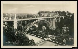 Tarjeta postal de vista panorámica de la Kursaal Schänzli y el Kornausbrücke de Basilea editada p...