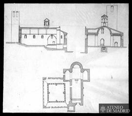 Planta y secciones de San Benito de Bages (Barcelona)