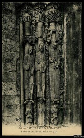 Tarjeta postal de detalle de la Torre del Coro de la Catedral de Chartres editada por Lévy et Neu...
