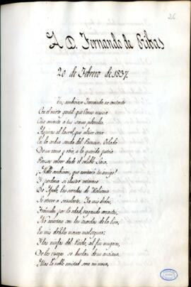 "A D. Fernando de Ribas", por Alberto Lista