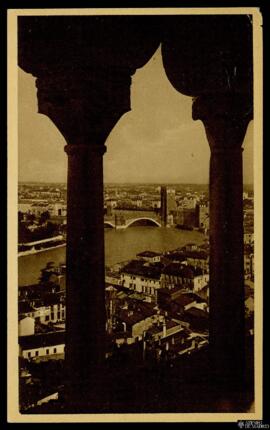 Tarjeta postal de vista panorámica de Verona editada por Vittorio Tosi Verona.