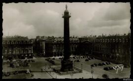 Tarjeta postal de vista panorámica de la Place Vendôme y la Columna de la Gran Armada o Colonne d...