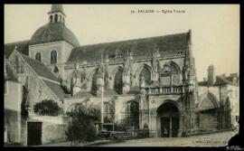 Tarjeta postal de vista exterior de la Iglesia de la Trinidad o Église Trinité de Falaise