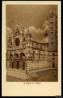 Tarjeta postal de vista exterior de la Catedral de Nuestra Señora de la Asunción editada por Lomb...