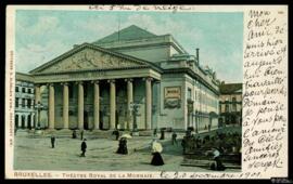 Tarjeta postal circulada a color del Teatro Real de la Moneda en Bruselas editada por G. Blümlein...