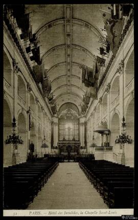 Tarjeta postal de vista interior de la Catedral de San Luis de los Inválidos o Cathédrale Saint-L...