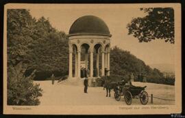 Tarjeta postal del mirador sobre el Monte de Nerón o Neroberg en Wiesbaden