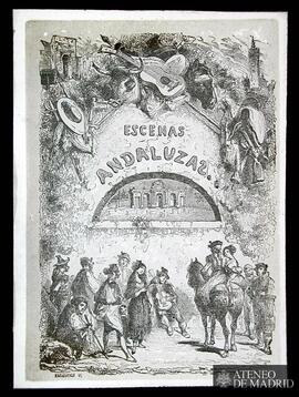 Portada del libro "Escenas Andaluzas", con un grabado de Fernández García