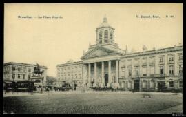 Tarjeta postal de vista exterior de la Place Royale de Bruselas editada por L. Lagaert en la mism...